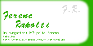 ferenc rapolti business card